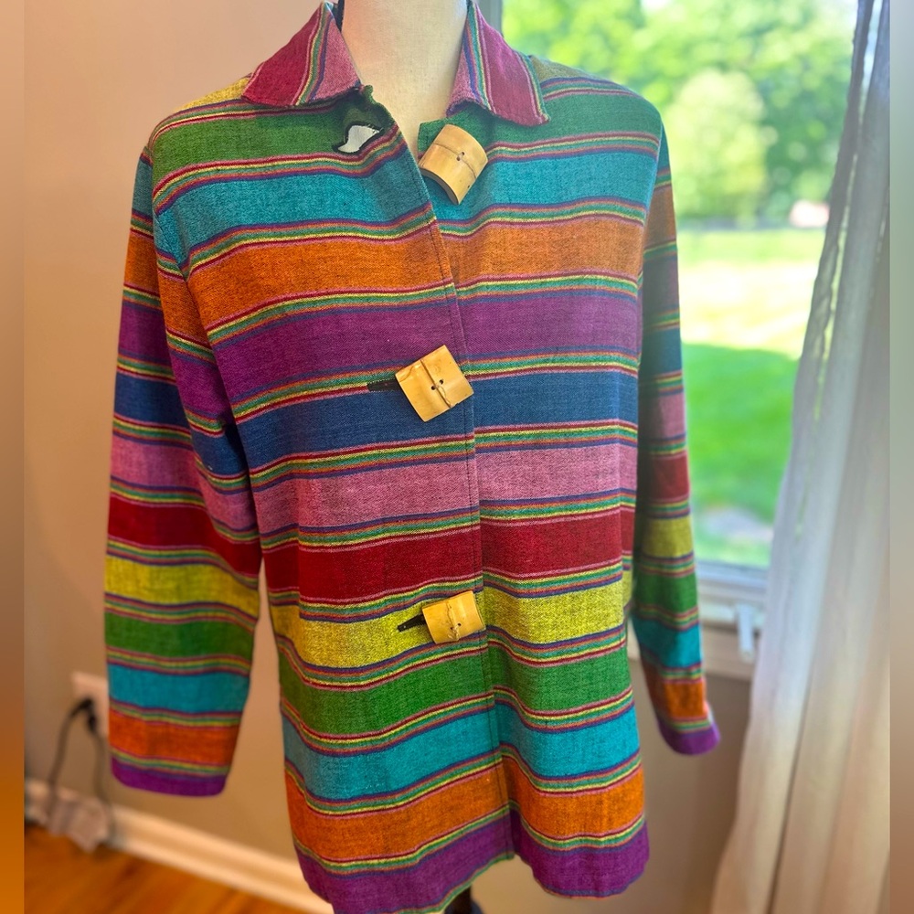 Vintage Norm Thompson Zarape stripe Button down Jacket